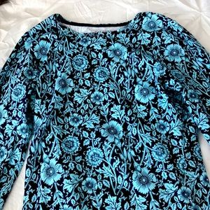 Blue, flower pattern, long sleeve
